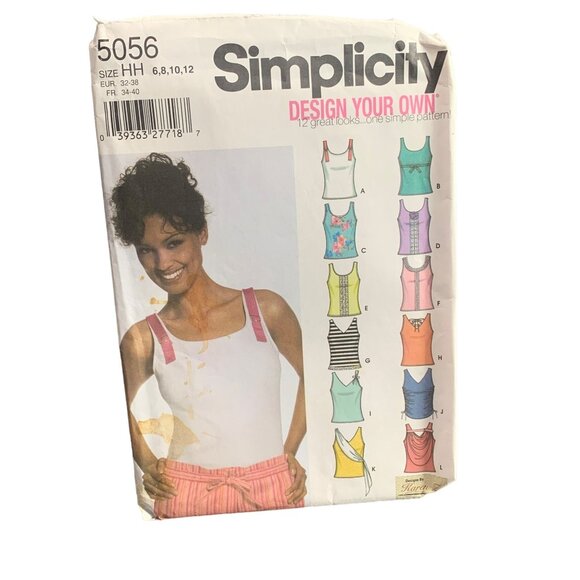 Simplicity 5056 Women's Tank Top Pattern Sizes 6-12 - uncut - Picture 1 of 2